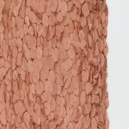 Great Plains Womens Beige Polyester A-Line Size S Round Neck Zip
