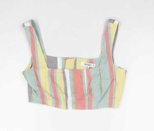 Womens UK Size 8 Missguided Multicoloured Cropped Tank