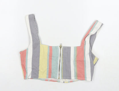Womens UK Size 8 Missguided Multicoloured Cropped Tank