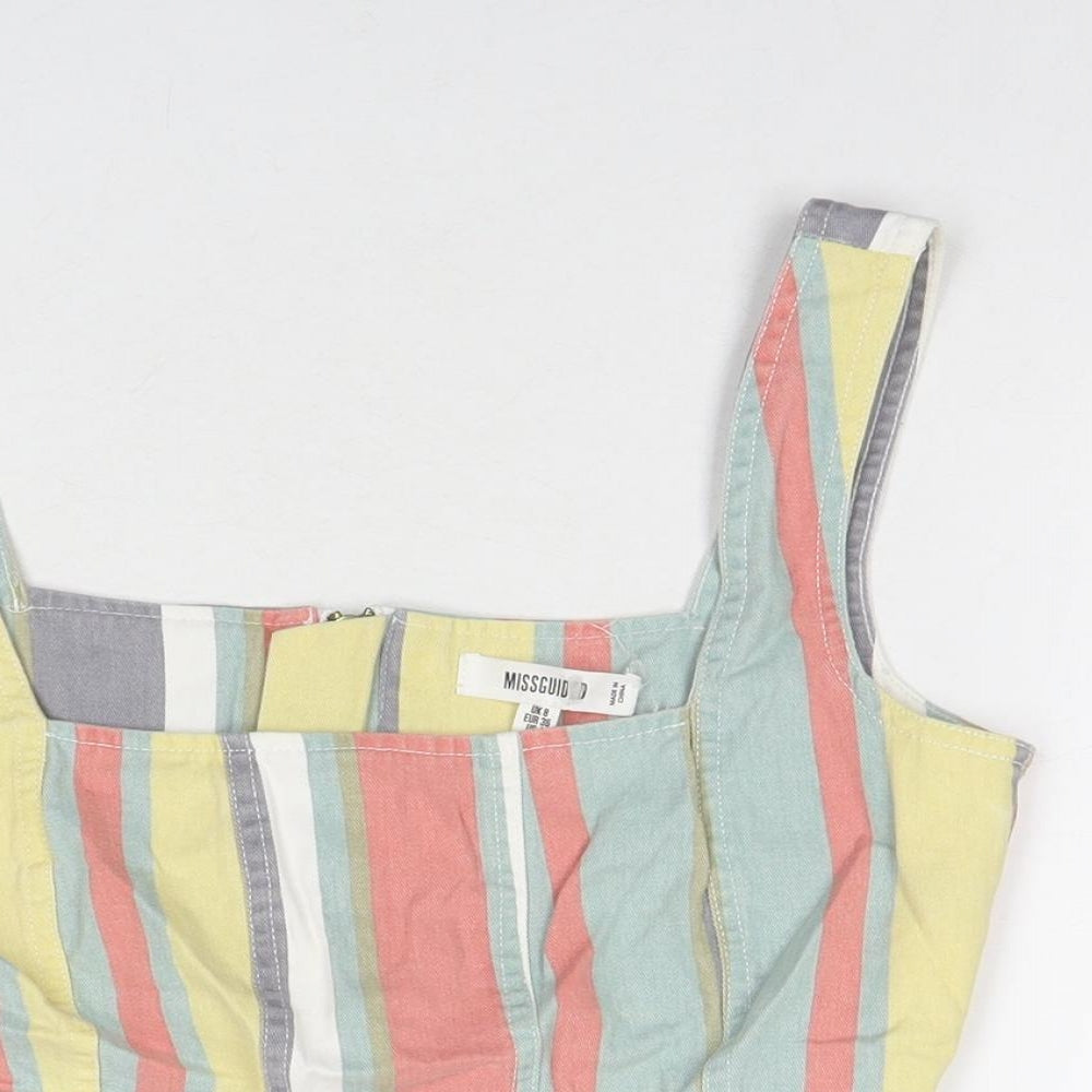 Womens UK Size 8 Missguided Multicoloured Cropped Tank