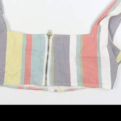 Womens UK Size 8 Missguided Multicoloured Cropped Tank