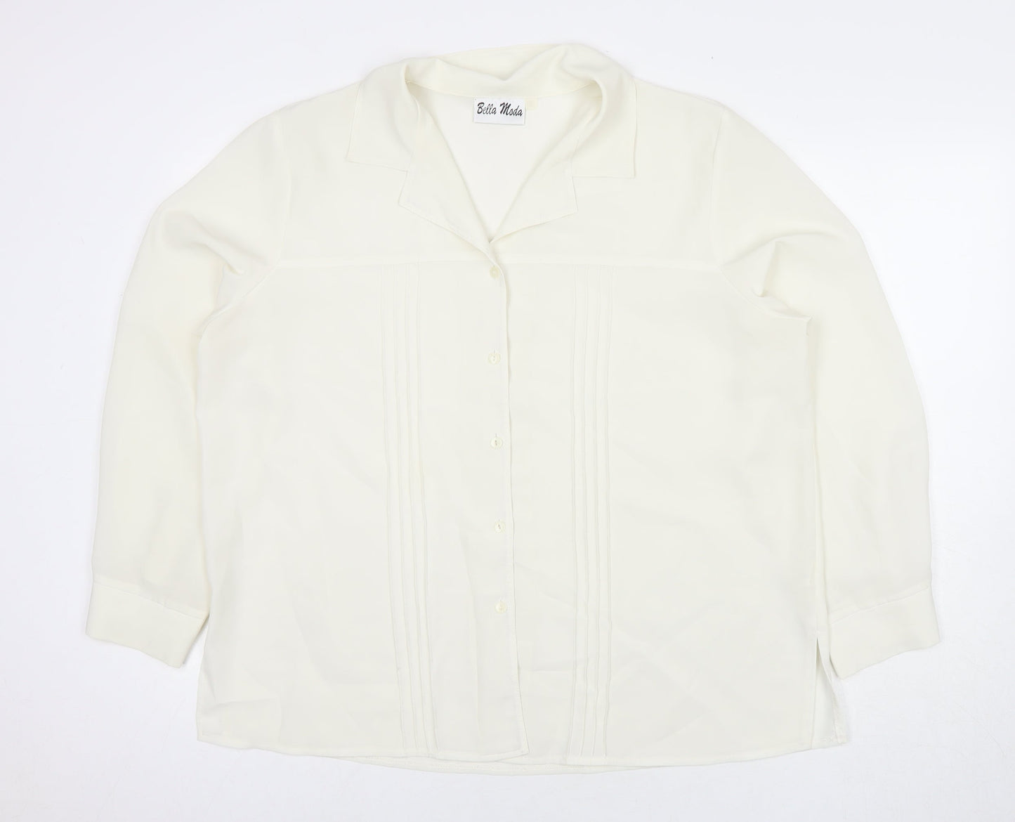 Womens UK Size 20 Bella Moda White Basic Button-Up