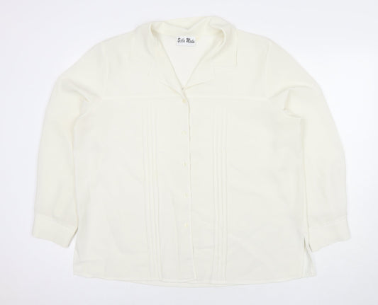 Womens UK Size 20 Bella Moda White Basic Button-Up
