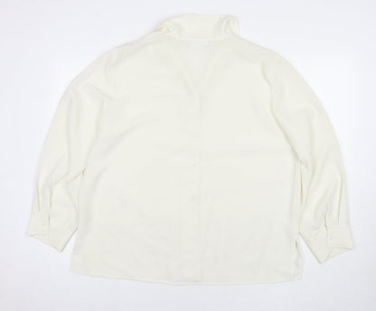Womens UK Size 20 Bella Moda White Basic Button-Up
