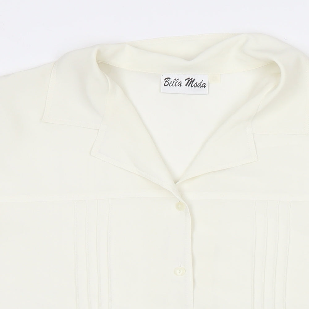 Womens UK Size 20 Bella Moda White Basic Button-Up