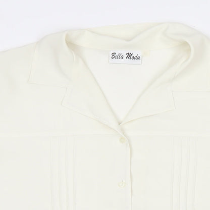 Womens UK Size 20 Bella Moda White Basic Button-Up