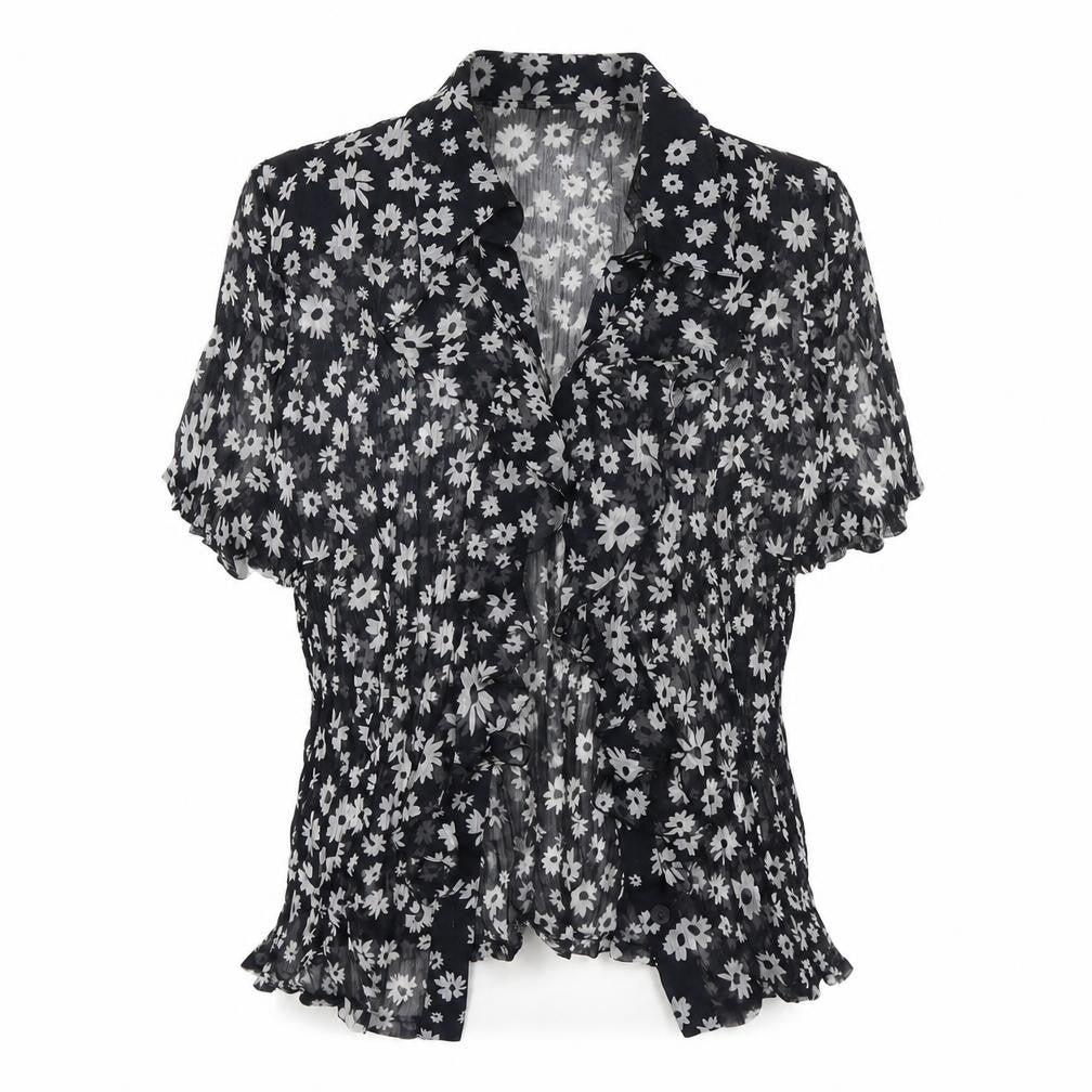 Womens UK Size 12 Basler Black Basic Button-Up