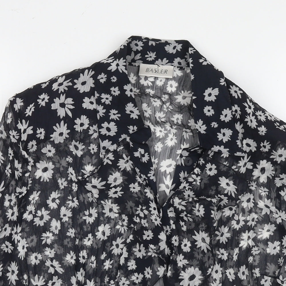 Womens UK Size 12 Basler Black Basic Button-Up