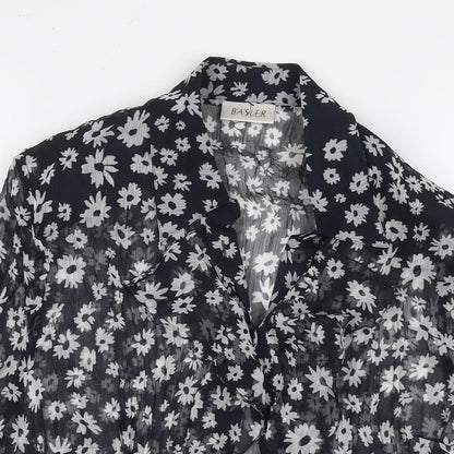 Womens UK Size 12 Basler Black Basic Button-Up