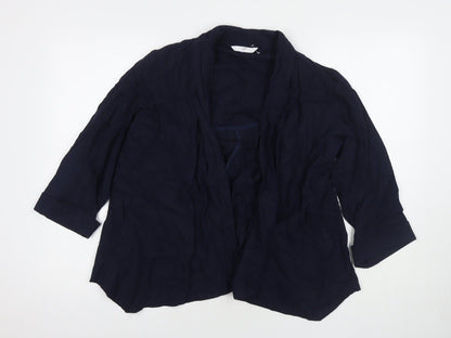 Arcadia Womens Blue Jacket Blazer Size 14