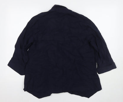 Arcadia Womens Blue Jacket Blazer Size 14