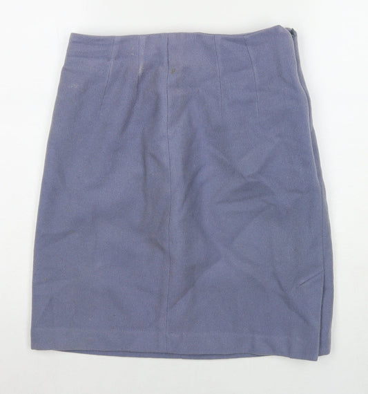 Part Two Womens Blue Polyester A-Line Skirt Size 12 Zip