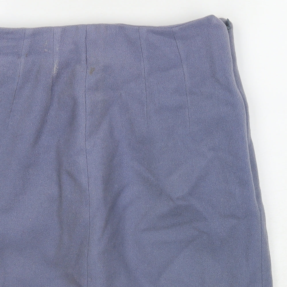 Part Two Womens Blue Polyester A-Line Skirt Size 12 Zip