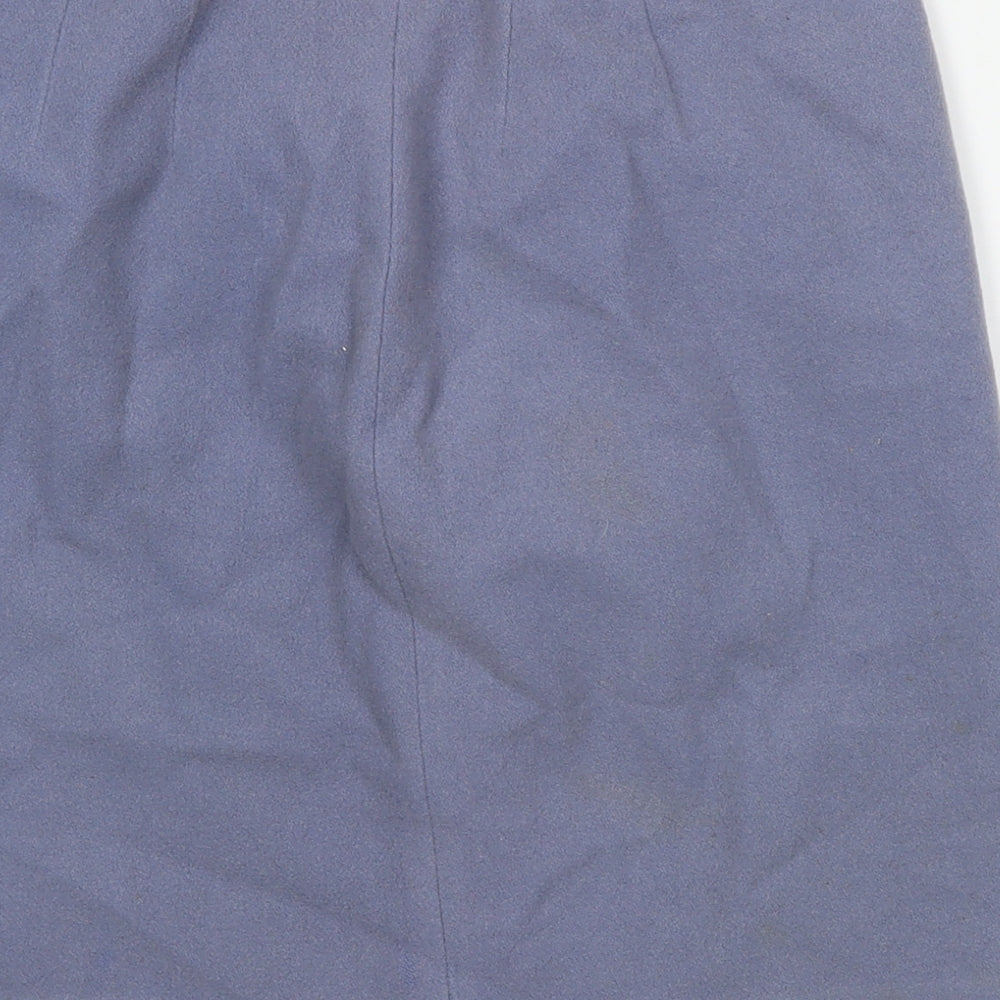 Part Two Womens Blue Polyester A-Line Skirt Size 12 Zip
