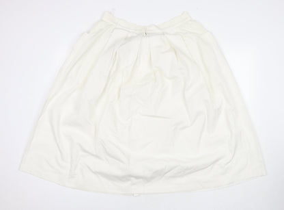 Debenhams Womens White Polyester A-Line Skirt Size 18 Zip - Pockets