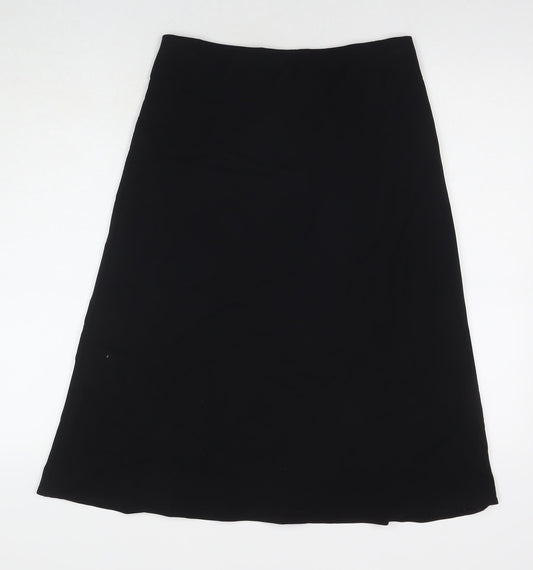 Marks and Spencer Womens Black Polyester Maxi Skirt Size 12 Zip