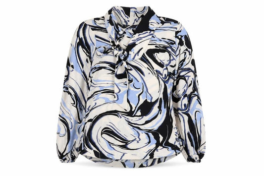 Marks & Spencer Womens Multicoloured Geometric Polyester Basic Blouse Size 8 Round Neck