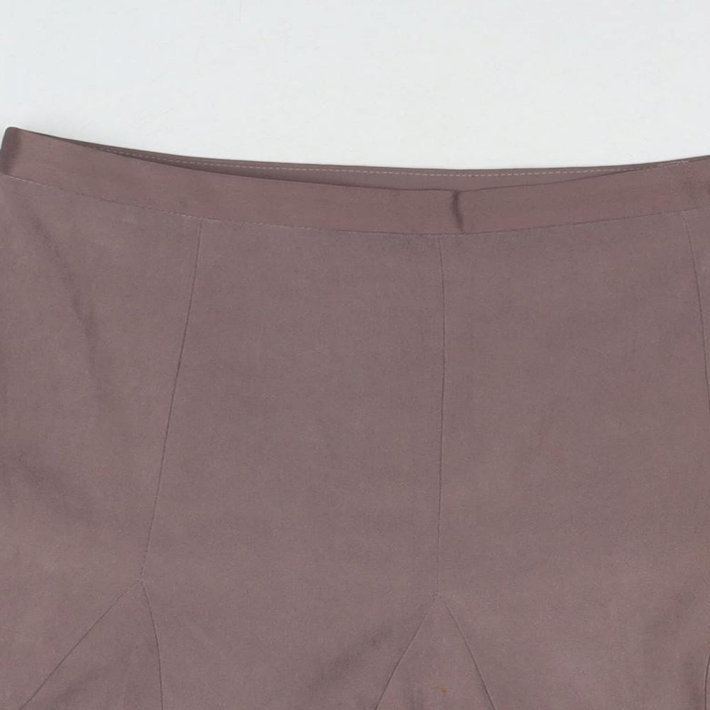 AMARANTO Womens Beige Polyester Trumpet Skirt Size 10 Zip