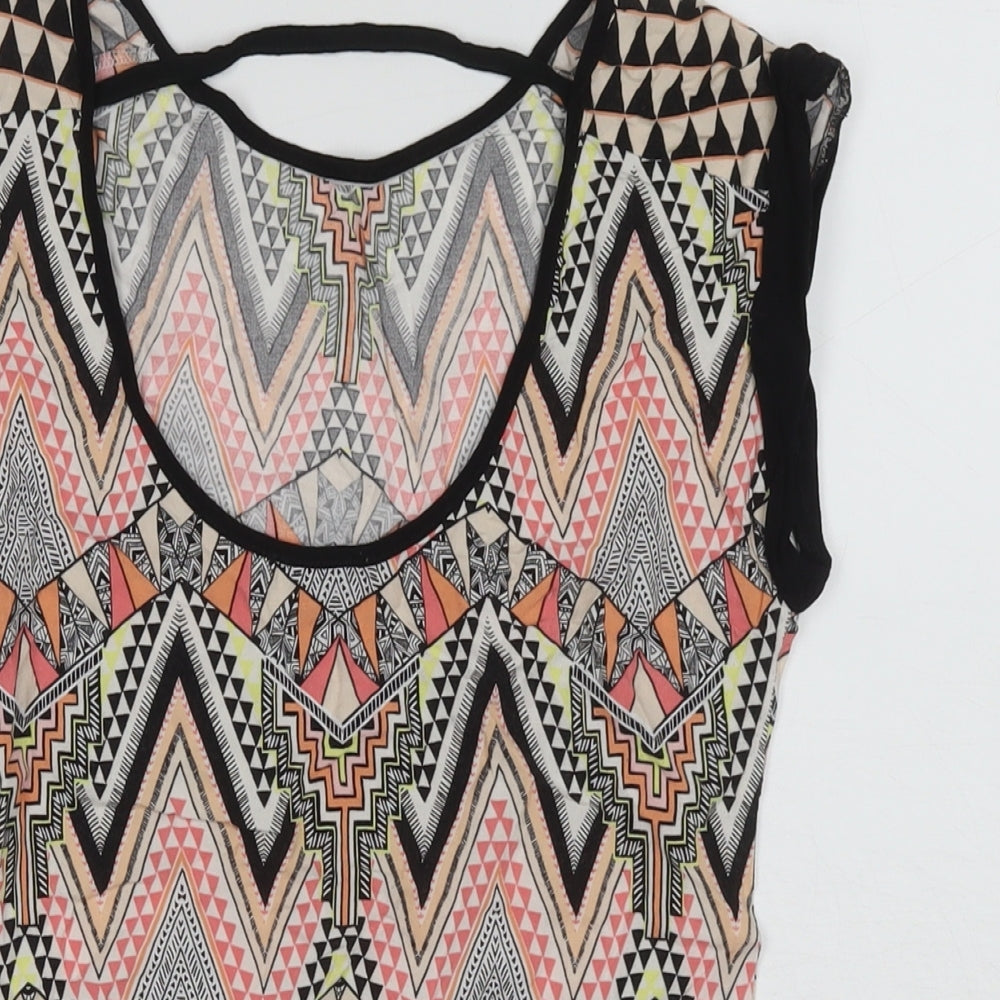 Womens UK Size 6 Warehouse Multicoloured Basic T-Shirt