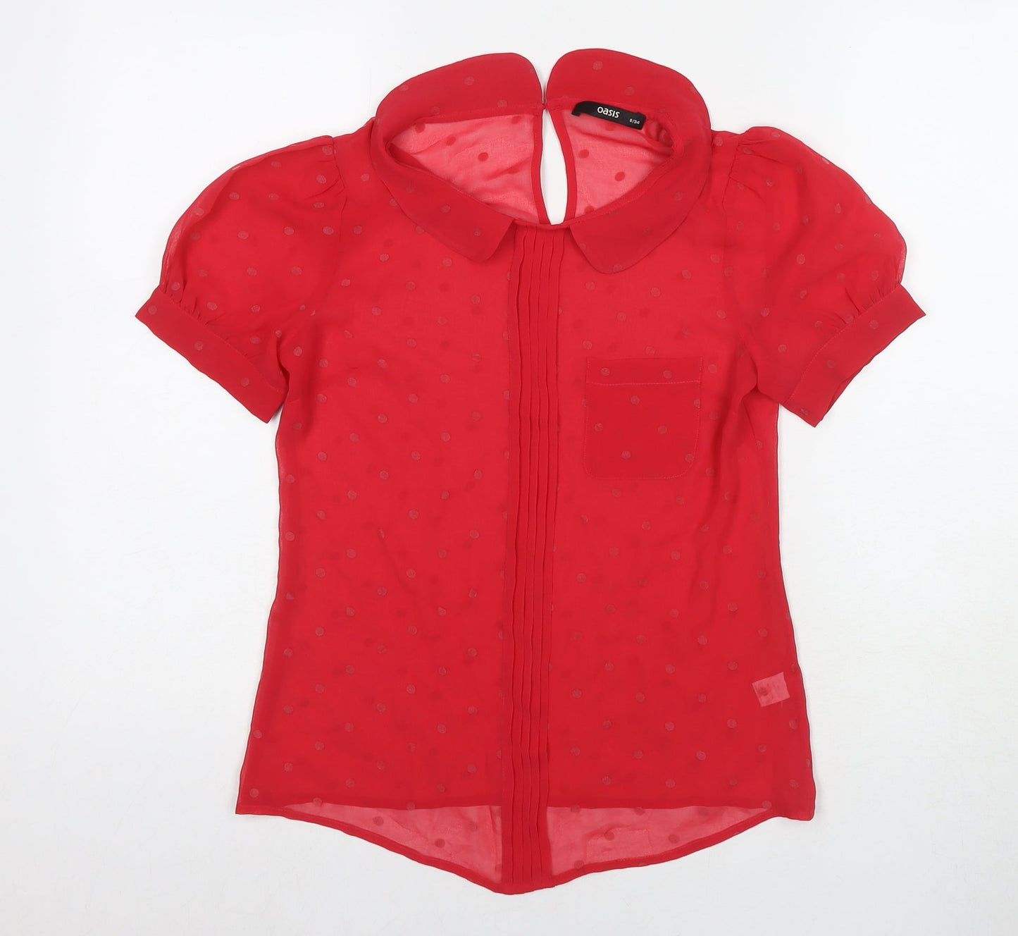 Womens UK Size 8 Oasis Red Basic Blouse