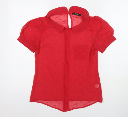 Womens UK Size 8 Oasis Red Basic Blouse