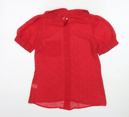 Womens UK Size 8 Oasis Red Basic Blouse