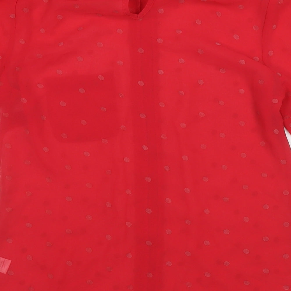 Womens UK Size 8 Oasis Red Basic Blouse