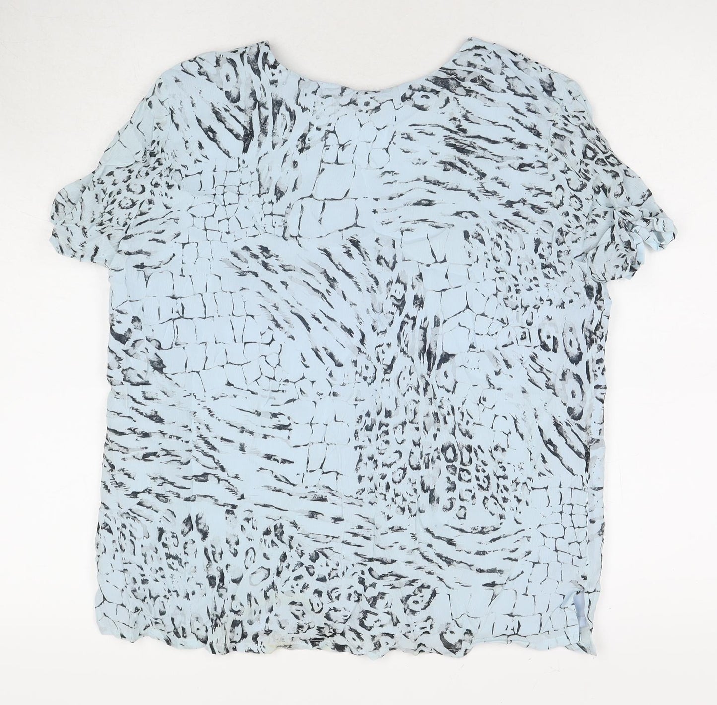 Womens UK Size 14 Gold Blue Basic Blouse
