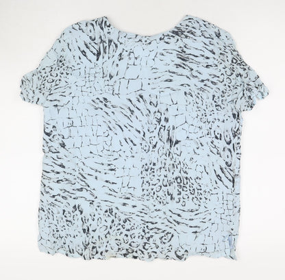 Womens UK Size 14 Gold Blue Basic Blouse