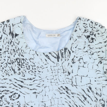 Womens UK Size 14 Gold Blue Basic Blouse