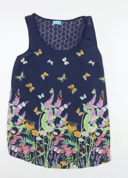 Womens UK Size S Oasis Blue Basic Tank