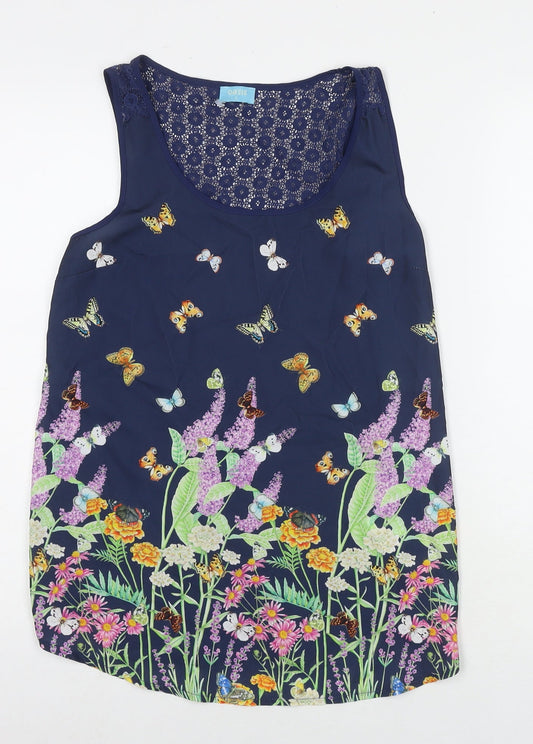 Womens UK Size S Oasis Blue Basic Tank
