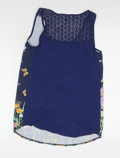 Womens UK Size S Oasis Blue Basic Tank