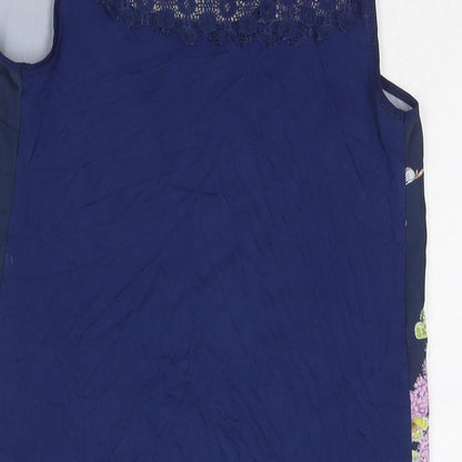 Womens UK Size S Oasis Blue Basic Tank