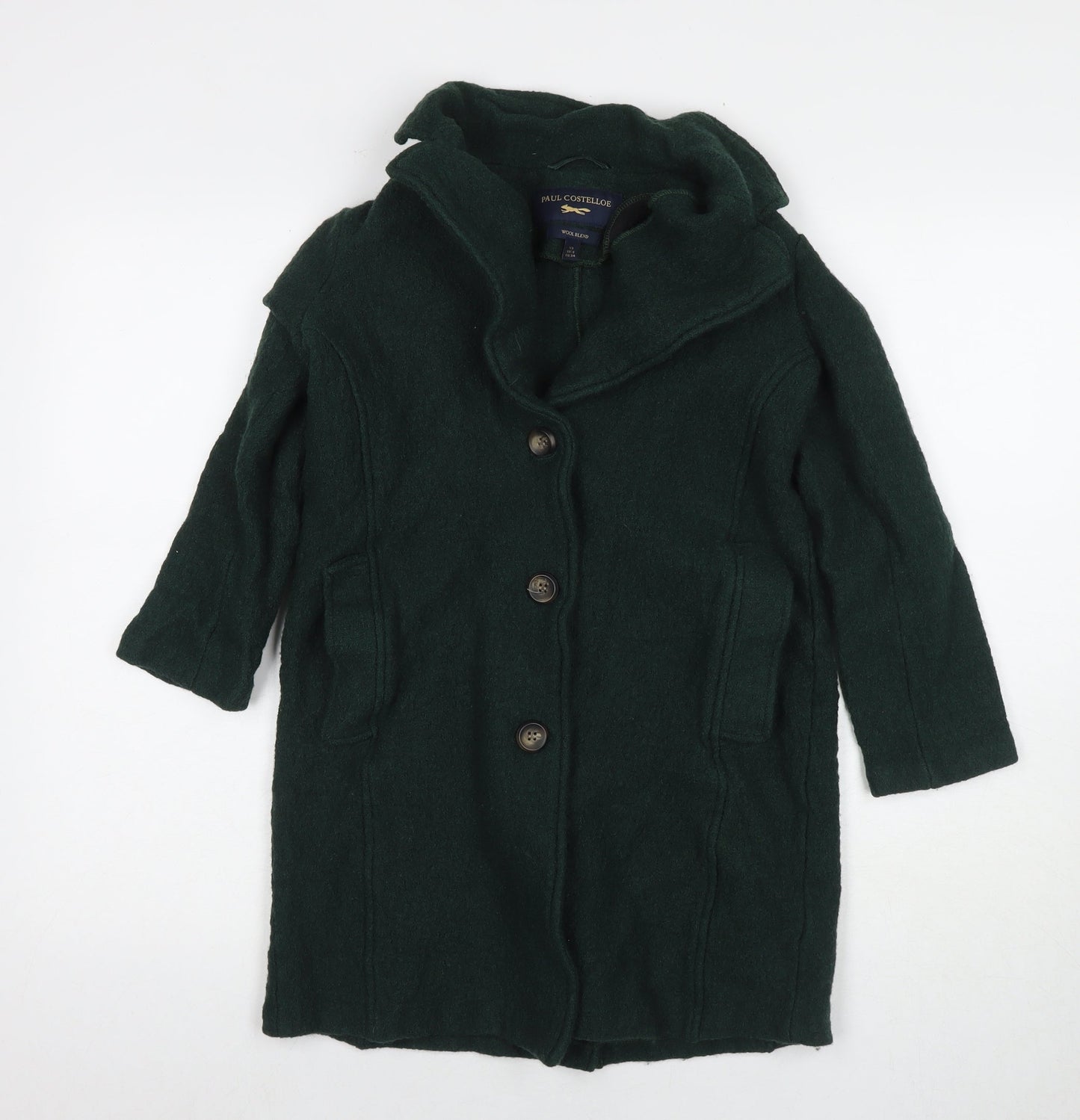 Womens UK Size 8 Paul Costelloe Green Overcoat