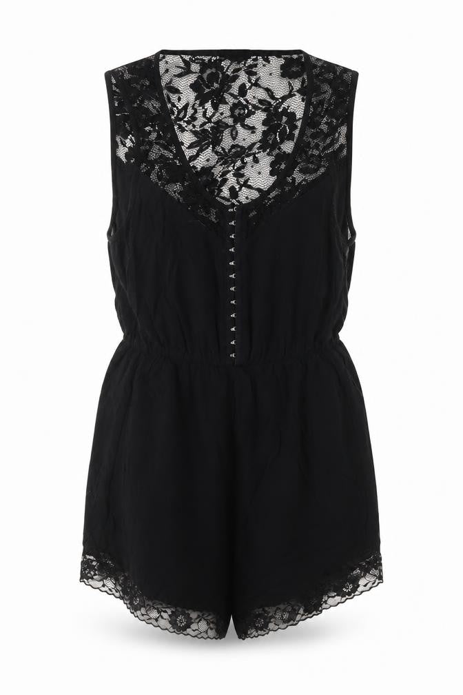 Womens UK Size M Pins & Needles One-Piece Black Romper