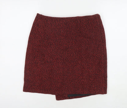Monsoon Womens Red Polyester A-Line Skirt Size 10 Zip