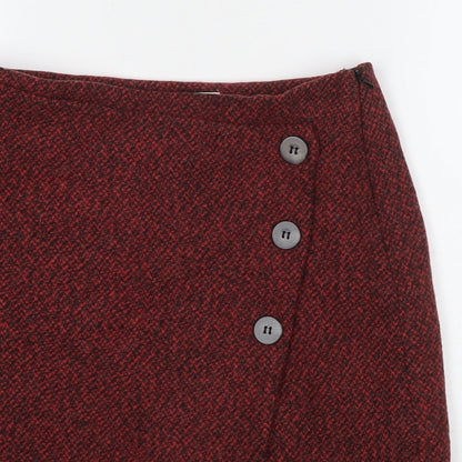 Monsoon Womens Red Polyester A-Line Skirt Size 10 Zip