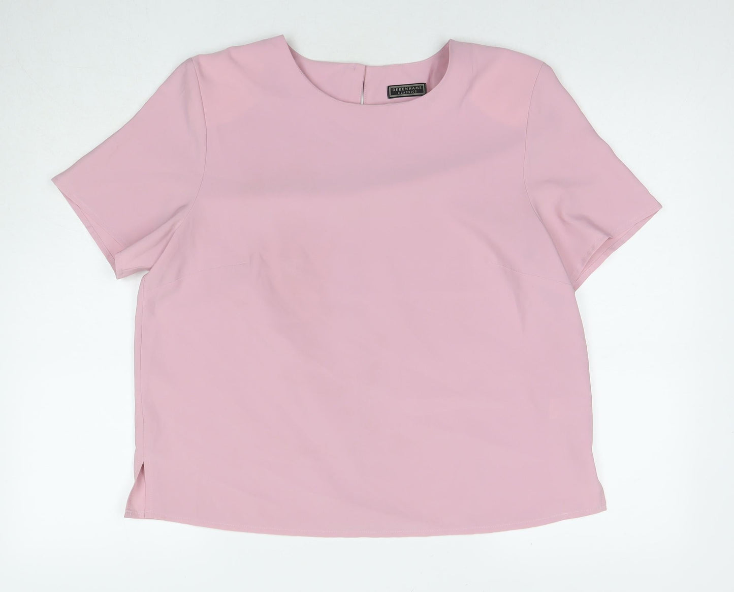 Womens UK Size 16 Debenhams Pink Basic T-Shirt
