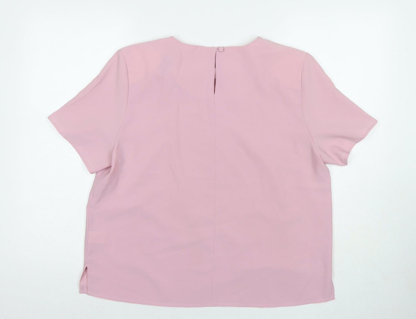 Womens UK Size 16 Debenhams Pink Basic T-Shirt