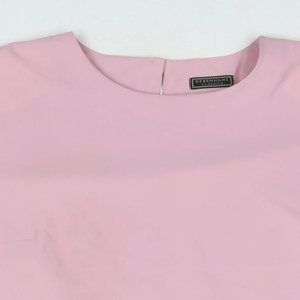 Womens UK Size 16 Debenhams Pink Basic T-Shirt