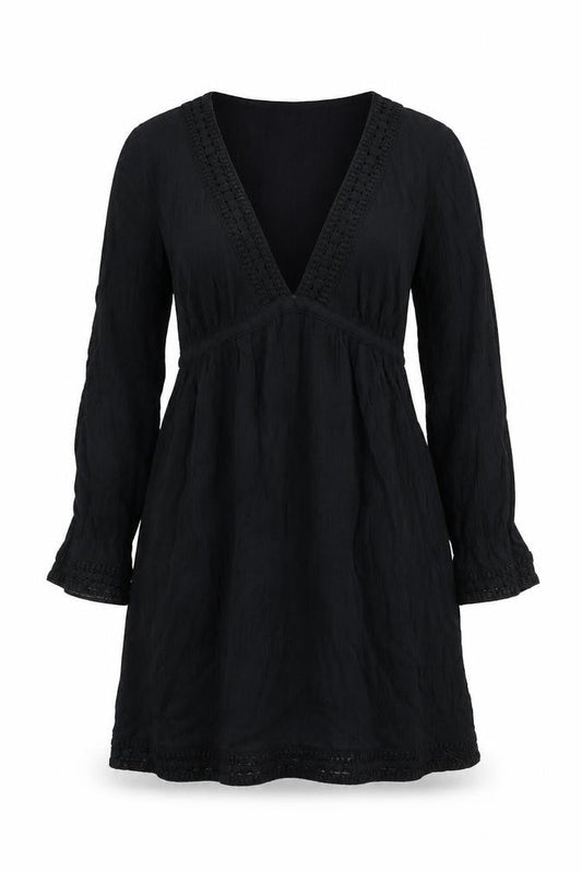 NEXT Womens Black Cotton A-Line Size 10 Round Neck Pullover