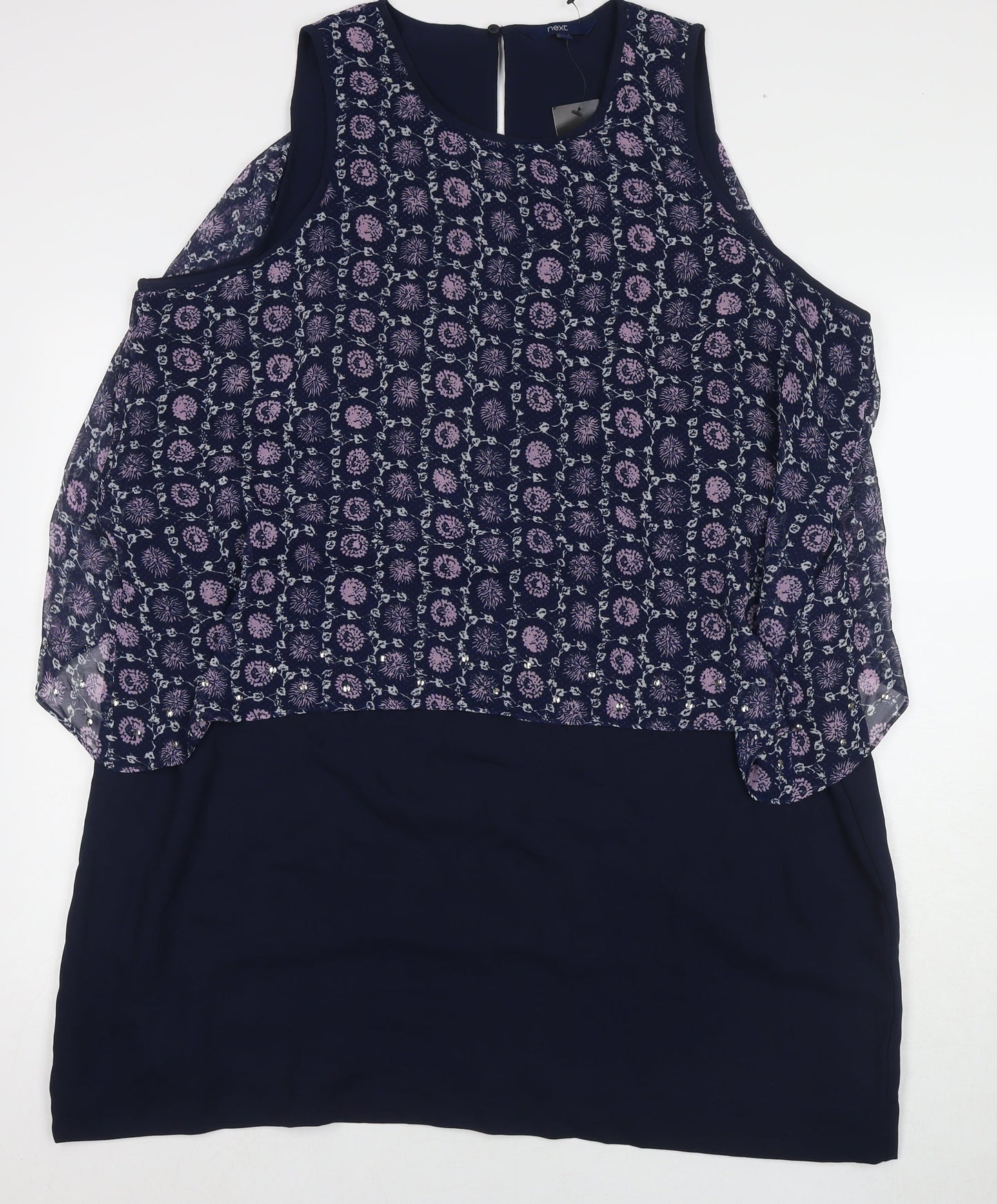 NEXT Womens Blue Polyester A-Line Size 22 Round Neck Pullover