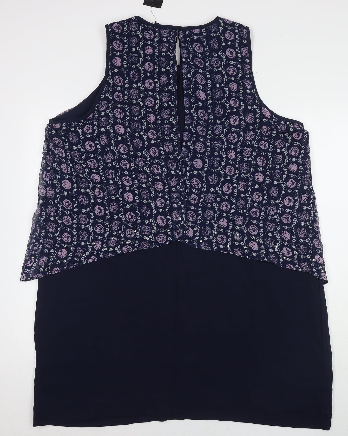 NEXT Womens Blue Polyester A-Line Size 22 Round Neck Pullover