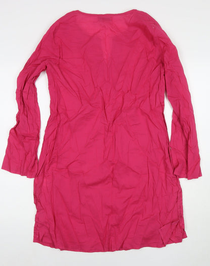 Cherokee Womens Pink Cotton A-Line Size M V-Neck Pullover