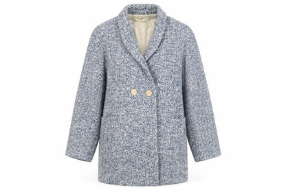 Womens UK Size S Mango Blue Overcoat