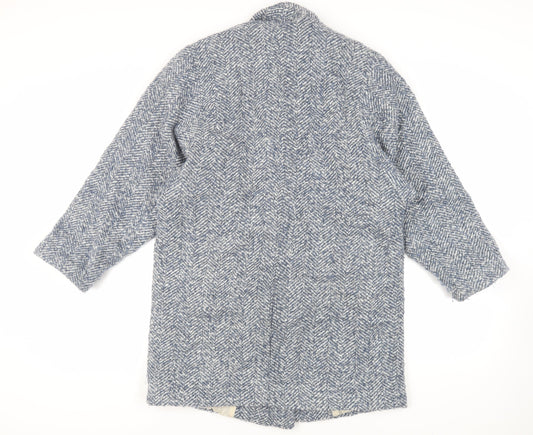 Womens UK Size S Mango Blue Overcoat