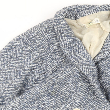Womens UK Size S Mango Blue Overcoat
