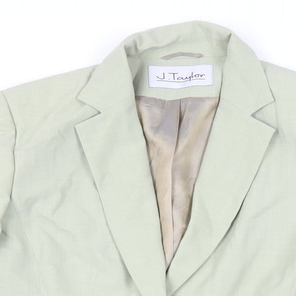 J.Taylor Womens Green Jacket Blazer Size 12 Button