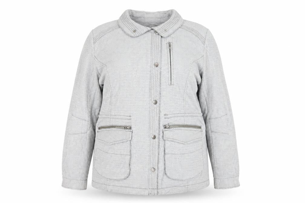 Next Womens Grey Geometric Jacket Size 18 Zip